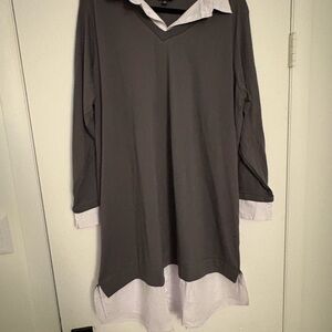 Gray Long Sleeve Dress